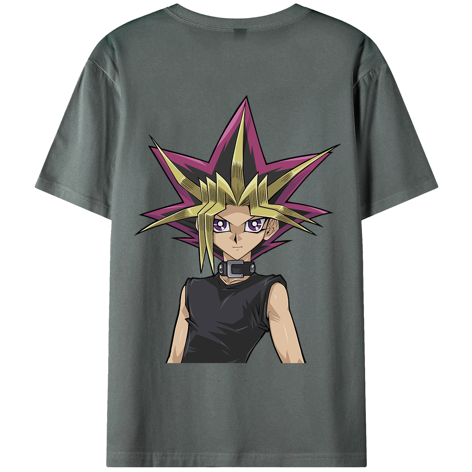 （画像用） 遊☆戯☆王 Yu-Gi-Oh! 綿100％ メンズ半袖Tシャツ（バックプリント） 通気性